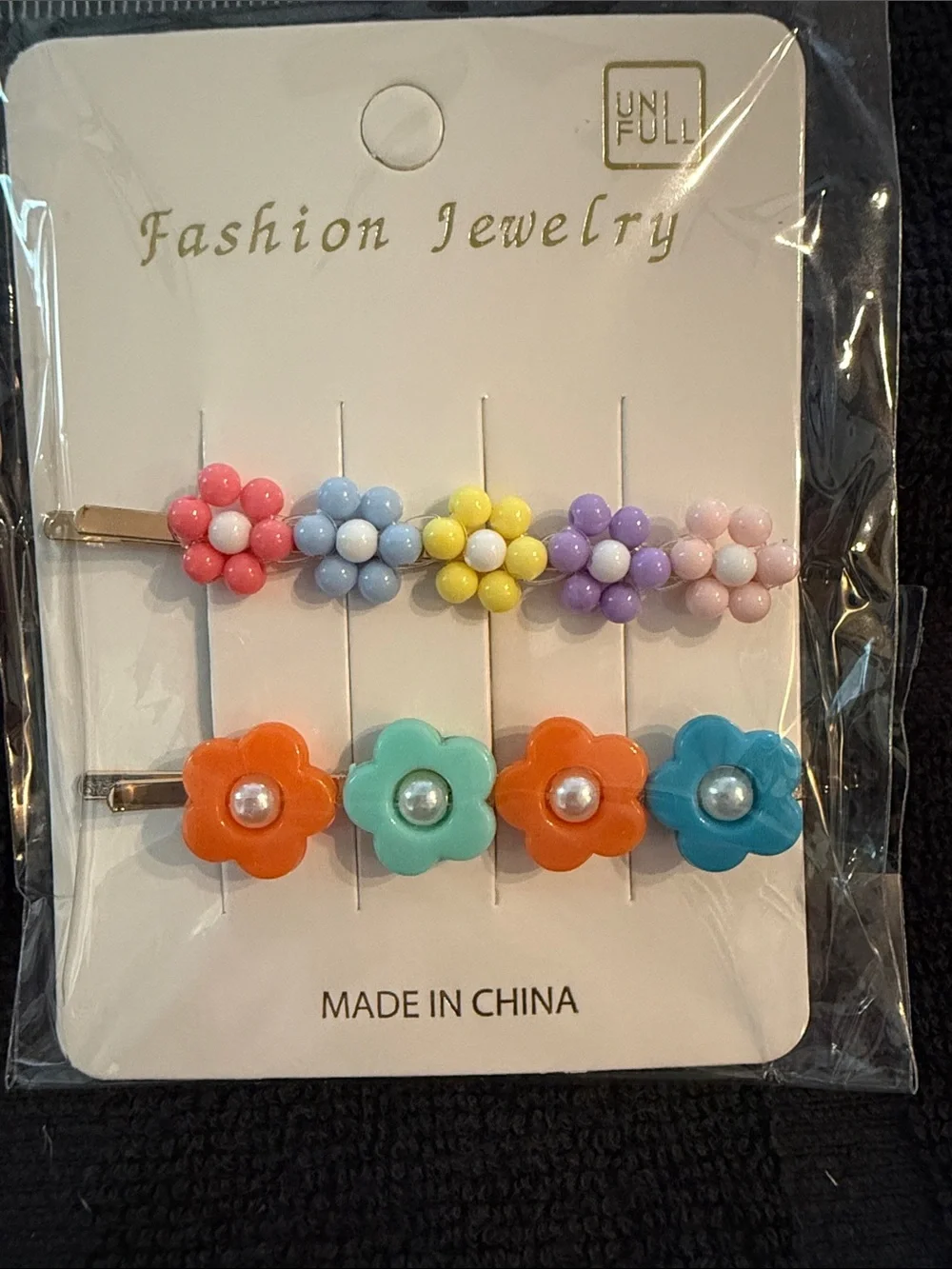 Fashion Jewelry Kids Flower Hair Clips - Coral, Mint, Yellow, Lavender, Sky Blue